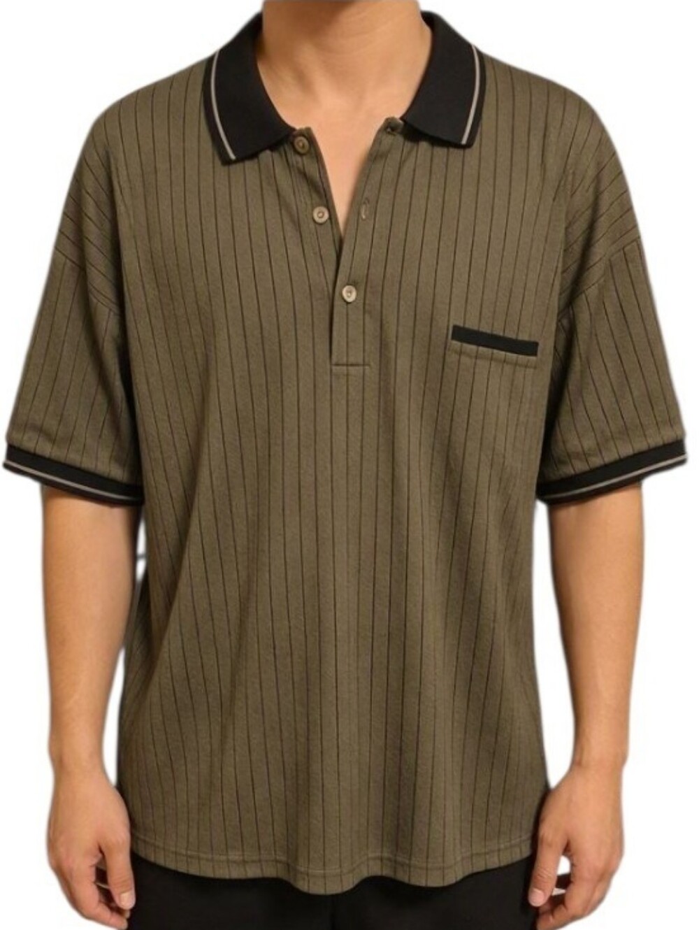 Men's Tan & Black Polo/Golf Style Short Sleeve Knit Shirt size 2X Tall